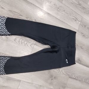 Oakley Black Active Leggings with Geometric Hem Detail